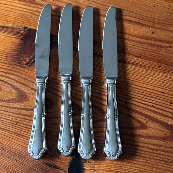 Wallace Silversmiths Barocco Pierced Knives Set of 8 Stainless Steel 10” - Picture 4 of 6